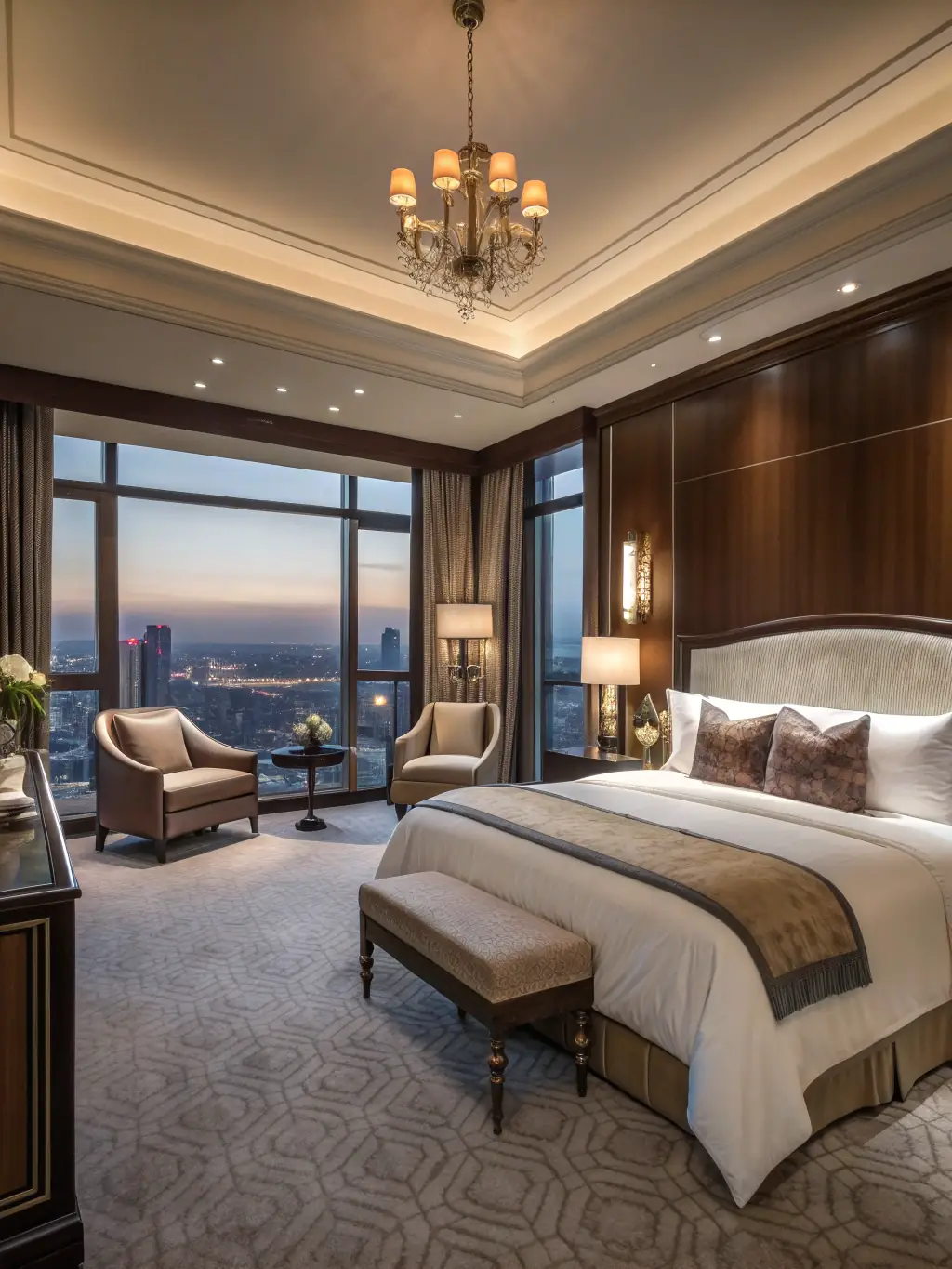 An image of a high-end hotel suite with luxurious amenities, emphasizing the commitment to luxury standards.